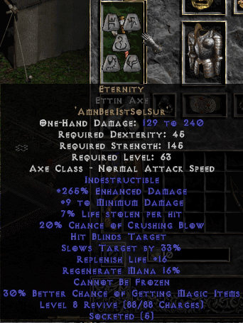 Eternity Rune Word in Ettin Axe